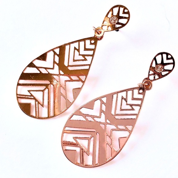 Vintage rose gold earrings - Picture 2 of 2